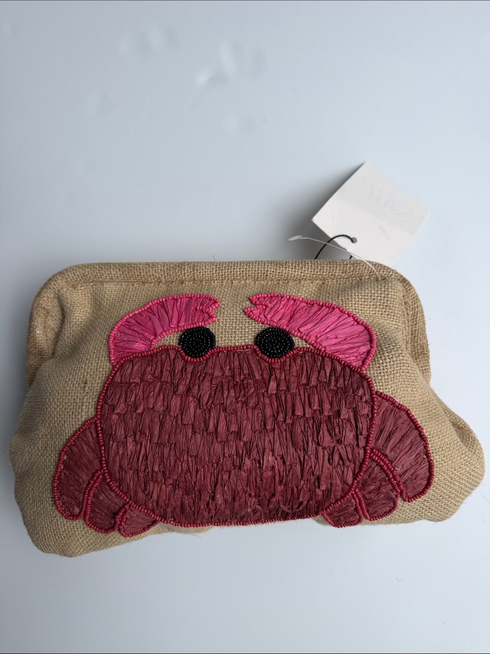 Zara Crab Raffia Beaded Clutch Bag - Picture 3 of 12